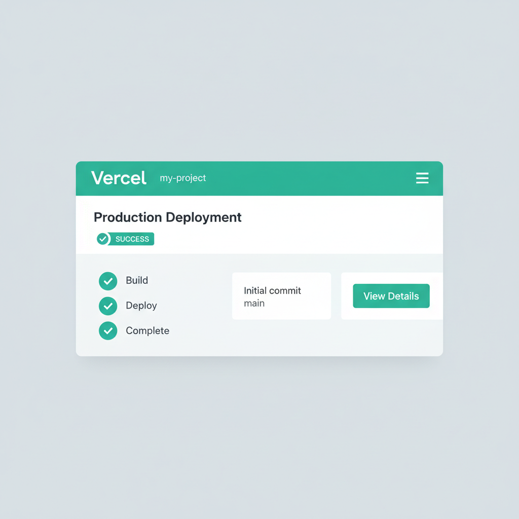 Vercel deployment dashboard with successful build