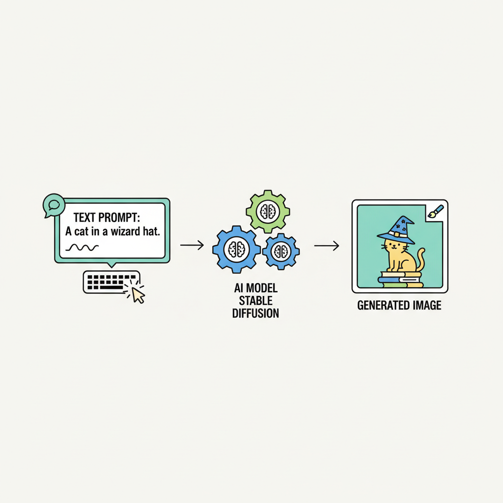 AI generating image from text prompt, Stable Diffusion style