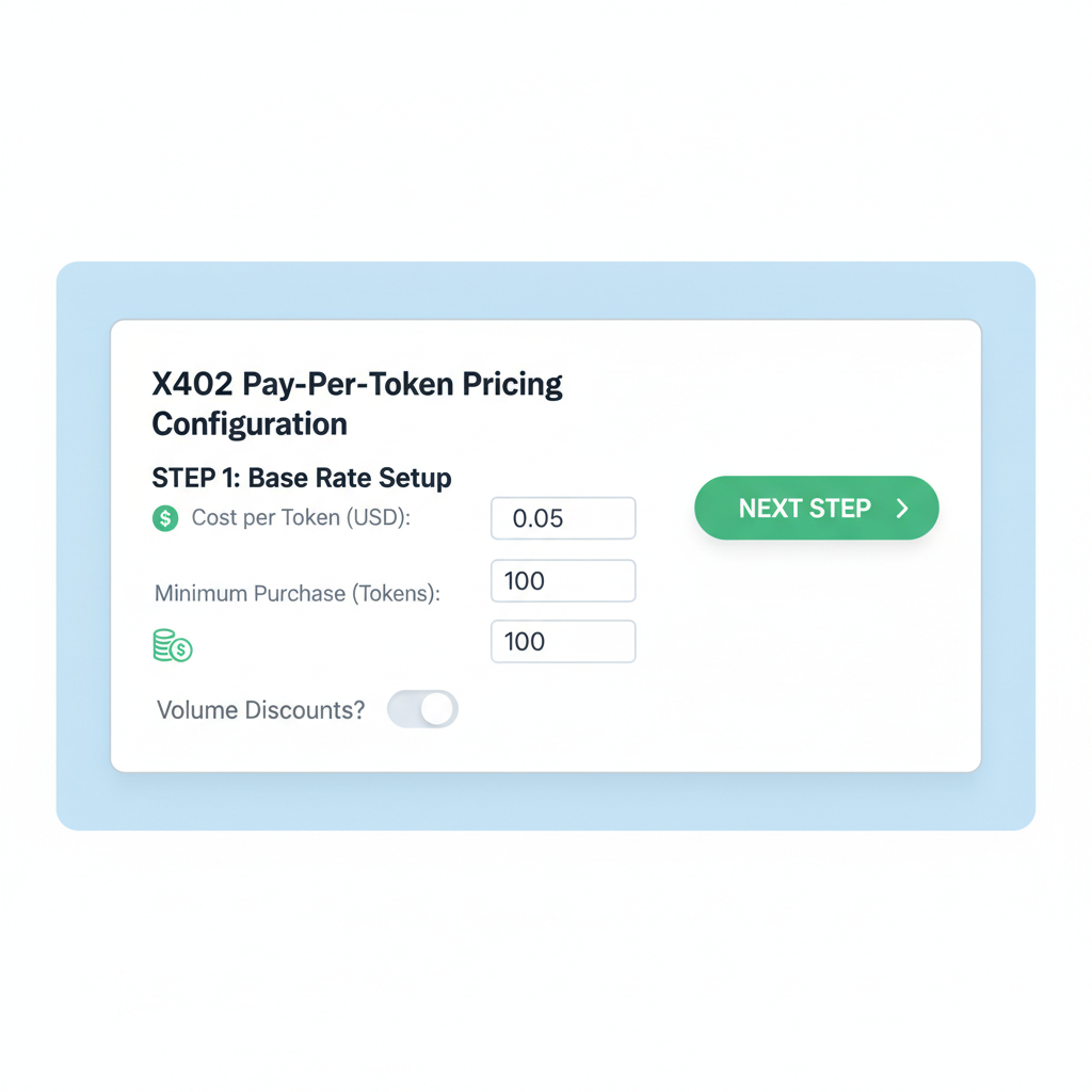 pricing configuration dashboard for x402 pay-per-token