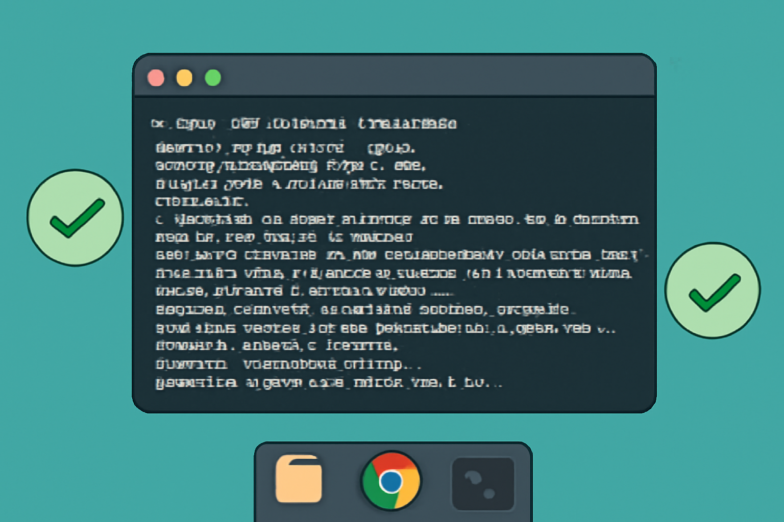 terminal window installing Inference node software, command line output success, Linux desktop background, green checkmarks