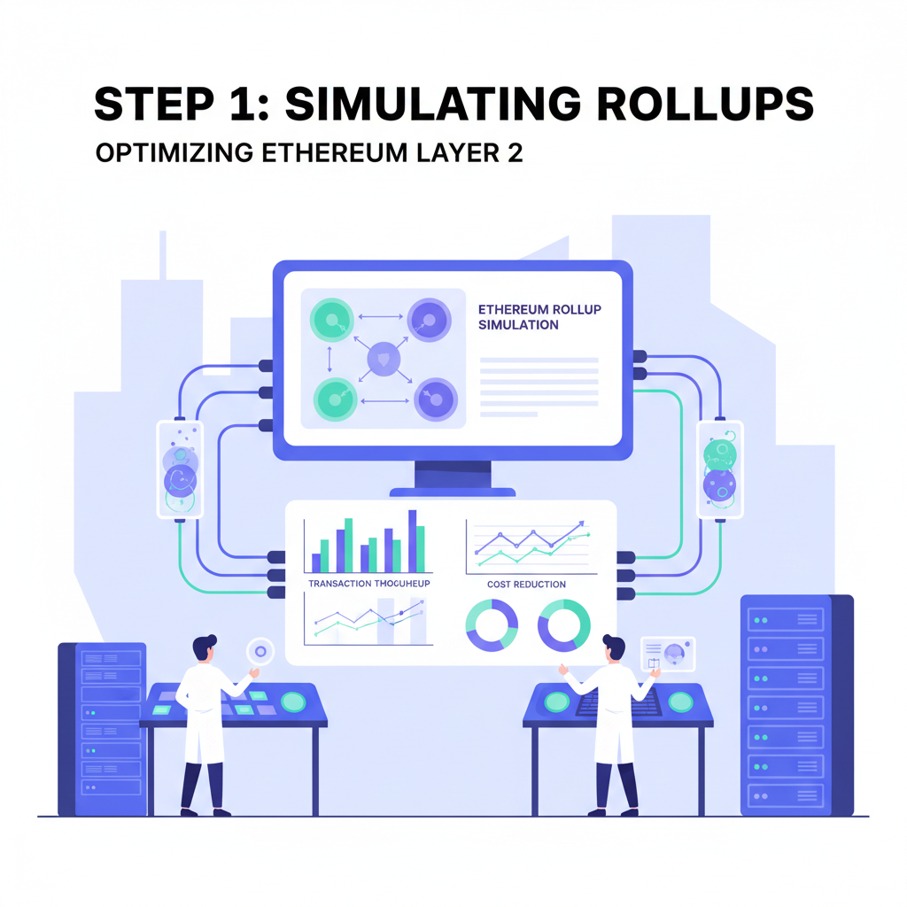 testing lab with ethereum rollup simulations and charts