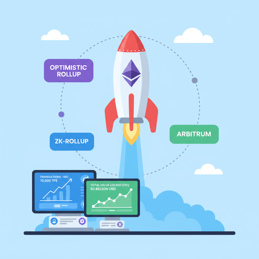 rocket launch with ethereum rollups and monitoring dashboards