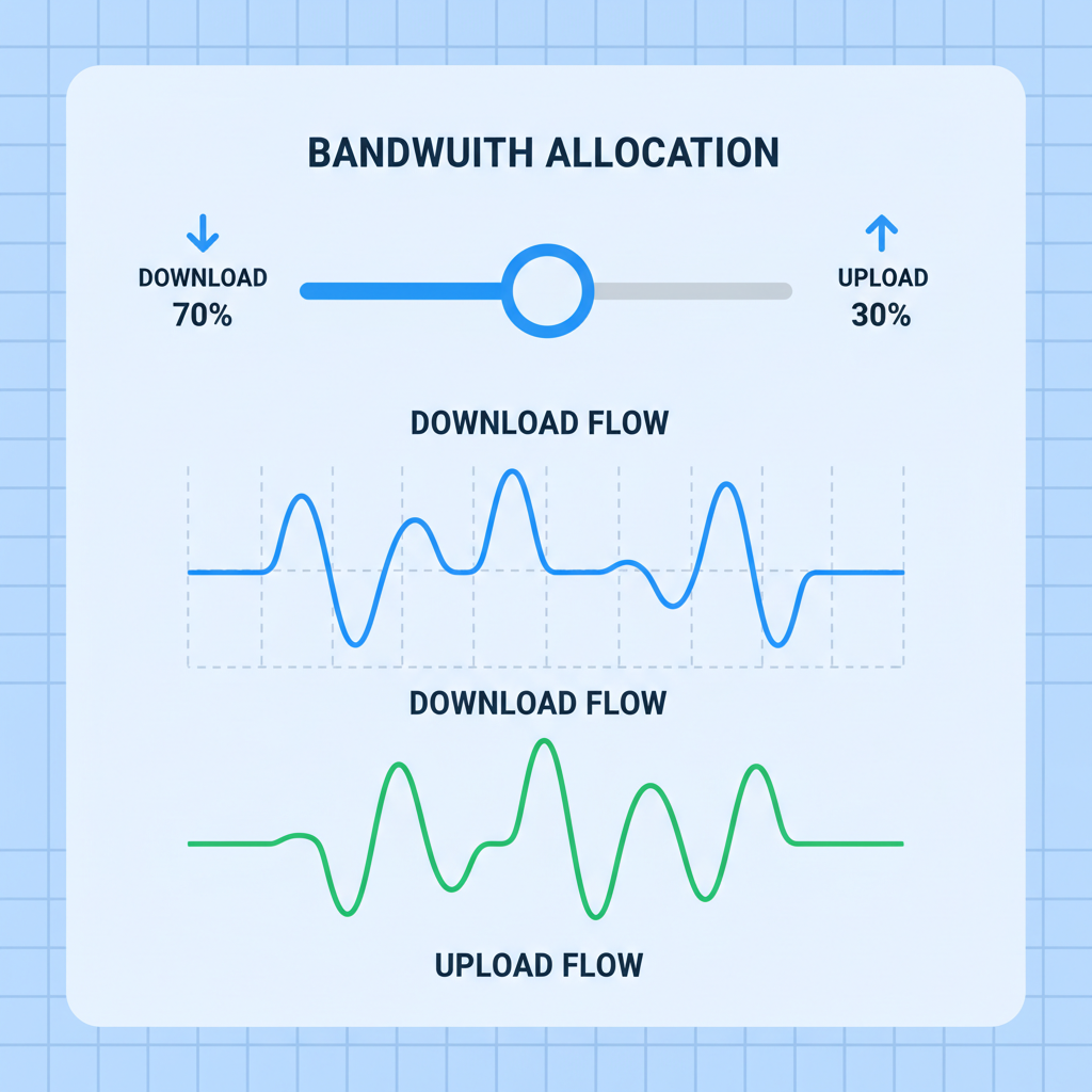 bandwidth allocation slider in app dashboard, network flow graphs