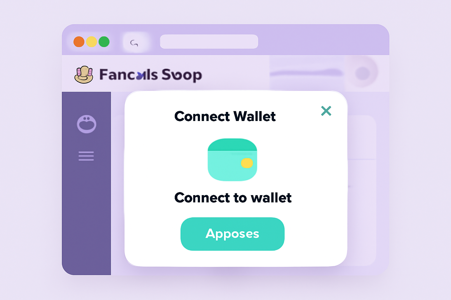 A browser window open to PancakeSwap, with a pop-up showing wallet connection approval.