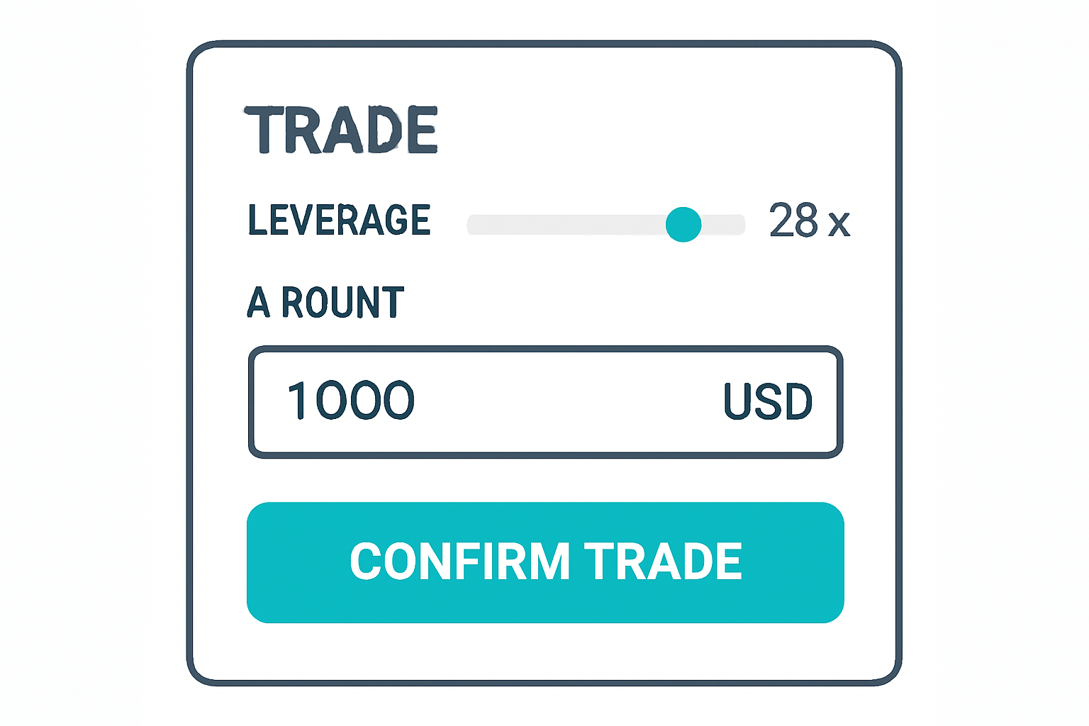 A trading interface with a leverage slider set to 25x, entry fields for trade amount, and a 'Confirm Trade' button.