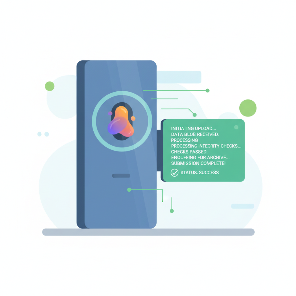 data blob submission terminal with success logs