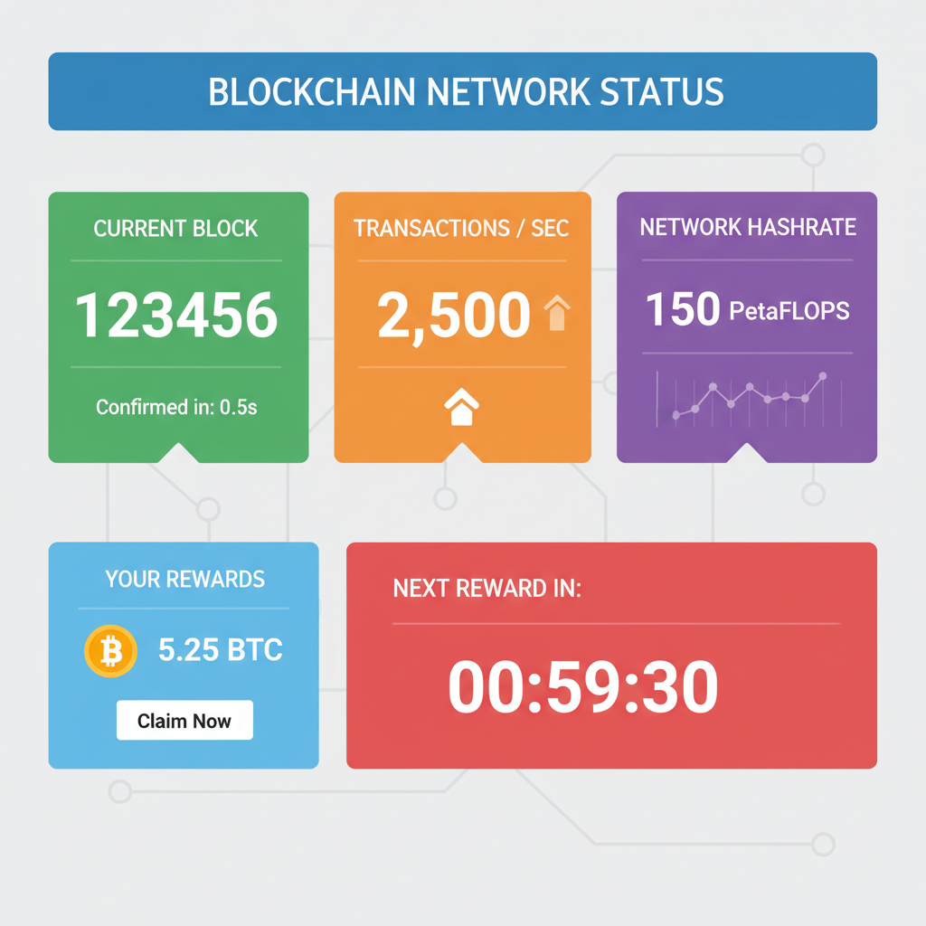 live blockchain dashboard with metrics and rewards