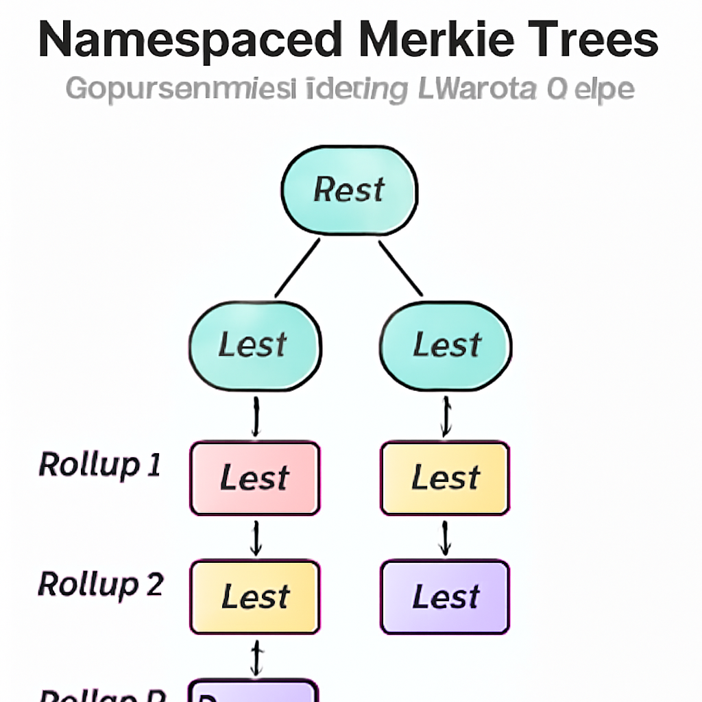 visualization of Namespaced Merkle Trees with separate namespaces for different rollups