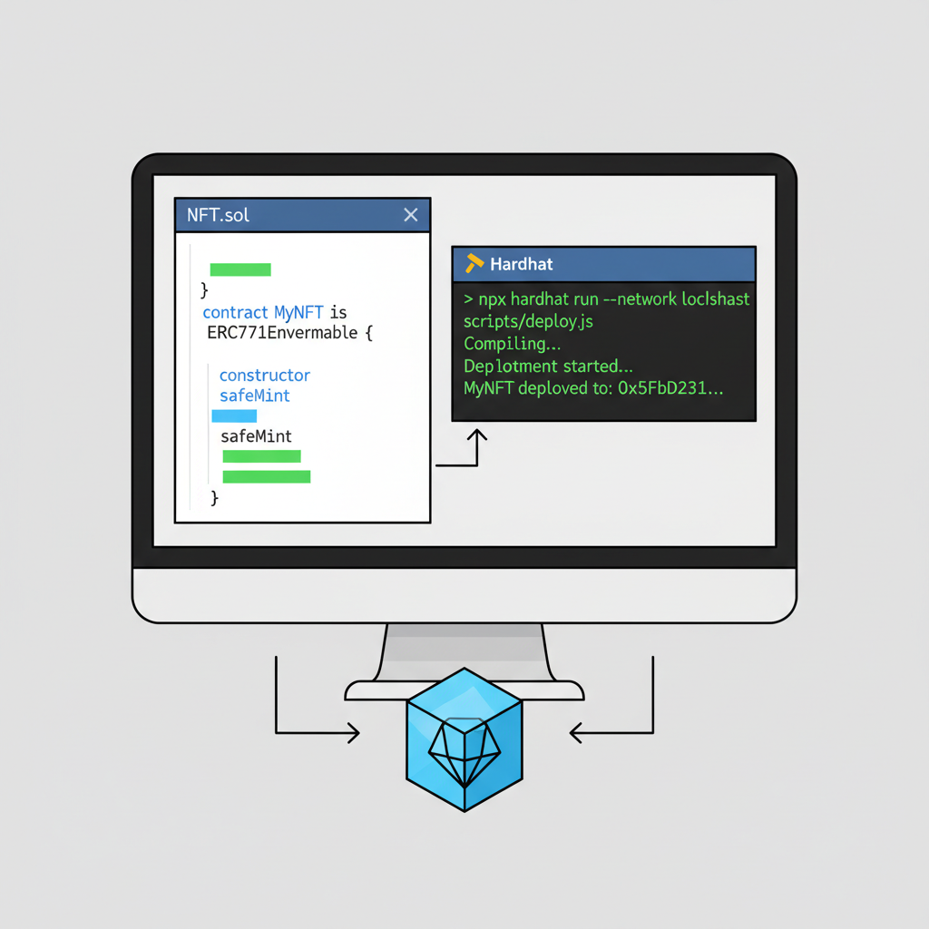 Solidity NFT contract code deploying on Hardhat console