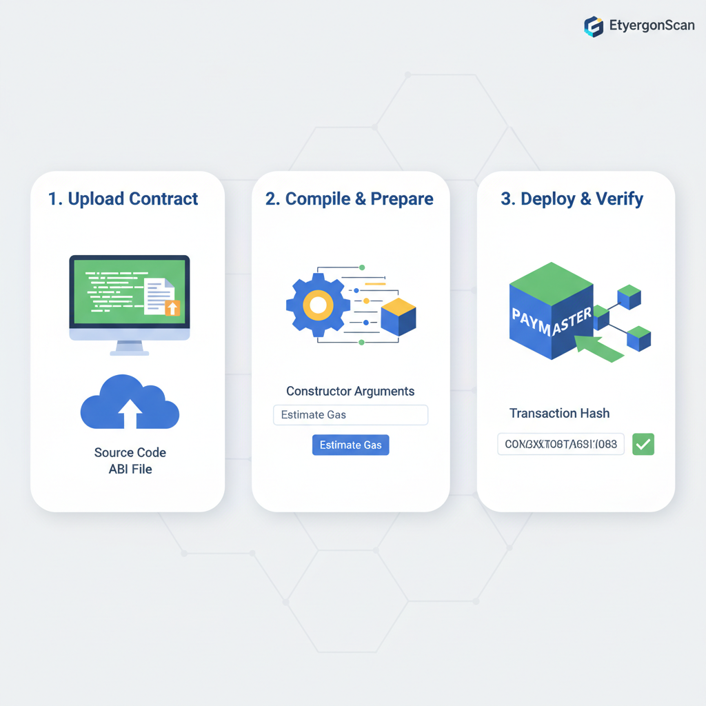 Paymaster smart contract deployment in blockchain explorer