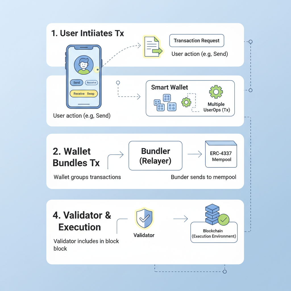 smart wallet interface with ERC-4337 integration diagram