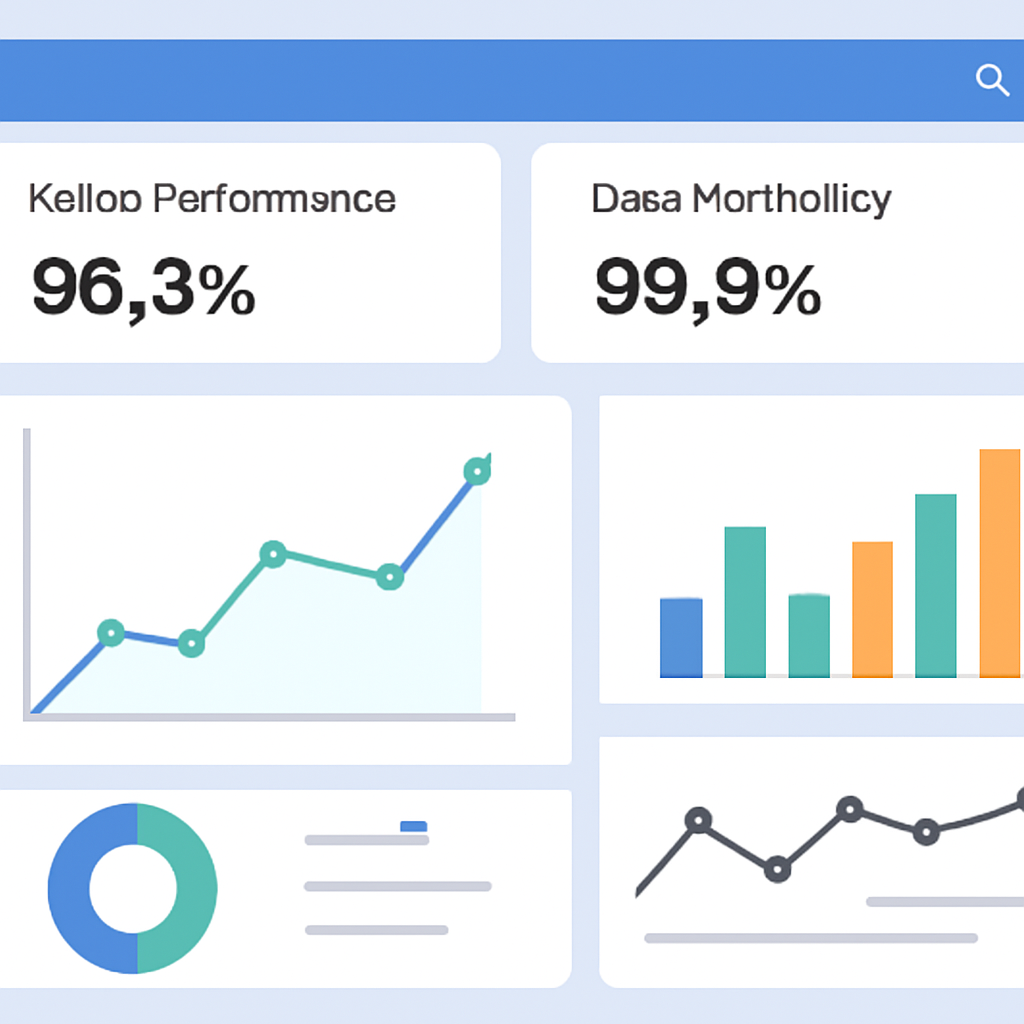 dashboard interface with charts and metrics for rollup performance and data availability
