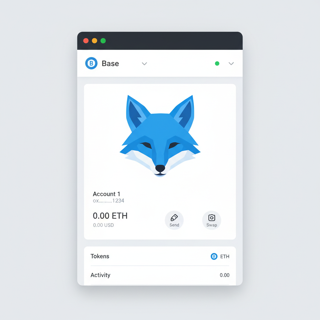 MetaMask interface after switching to Base network showing network name and details