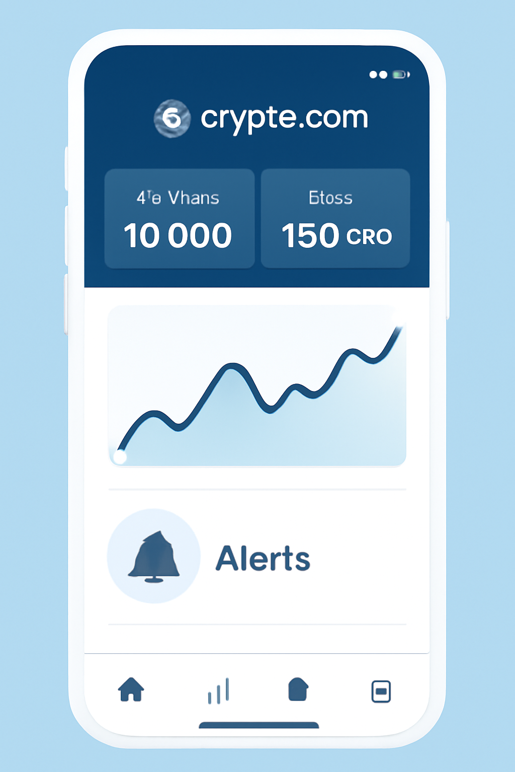 Crypto.com app dashboard monitoring CRO stake and rewards, charts and alerts
