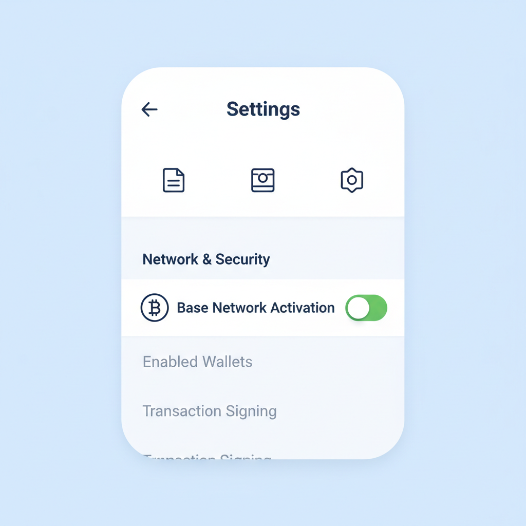 screenshot Zengo settings Base network activation