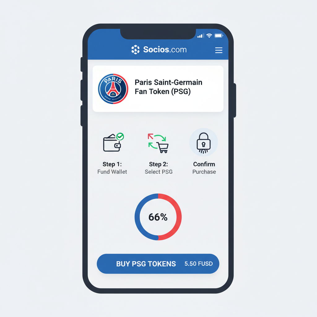 mobile screen buying PSG fan token on Socios