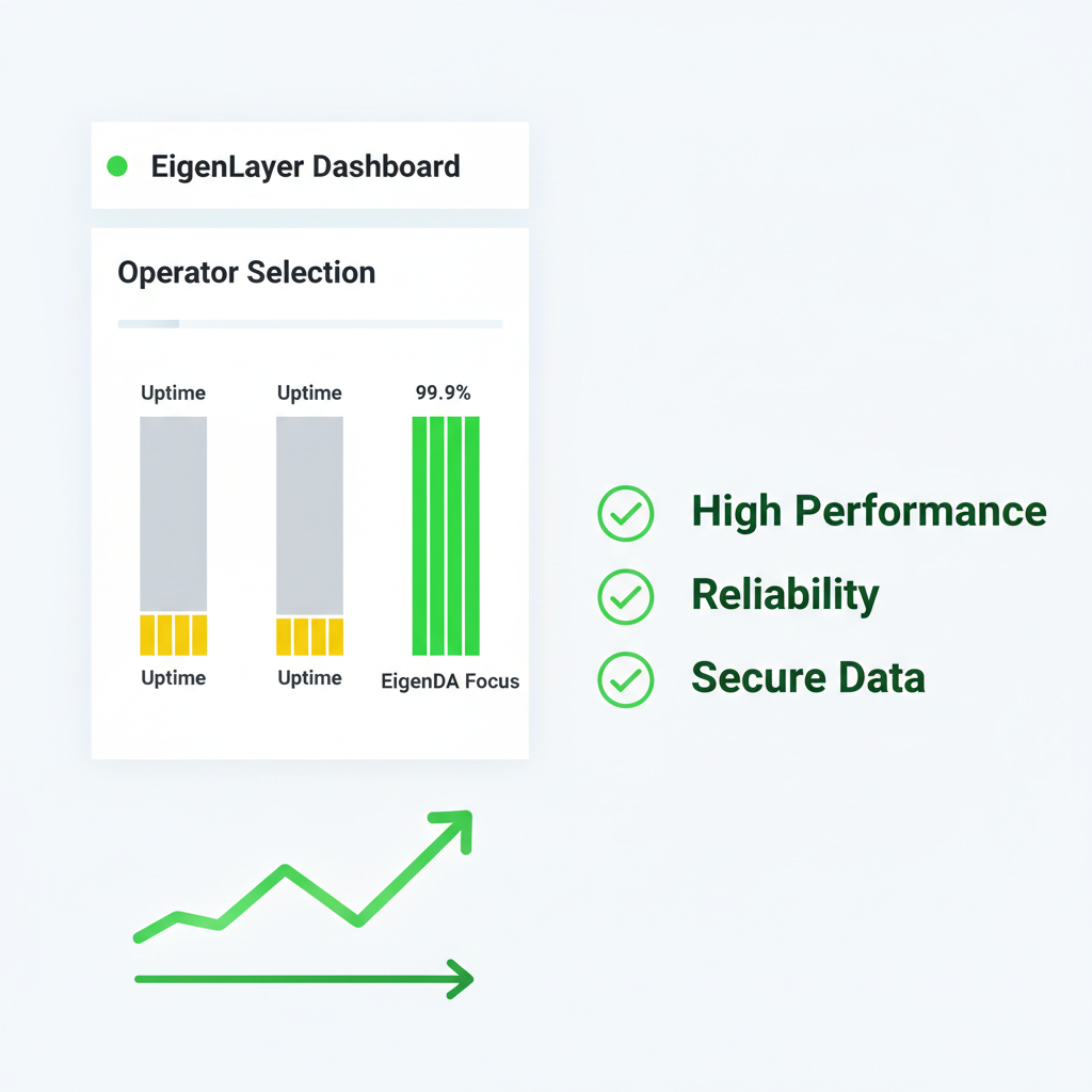 EigenLayer dashboard operator selection uptime charts EigenDA focus green metrics