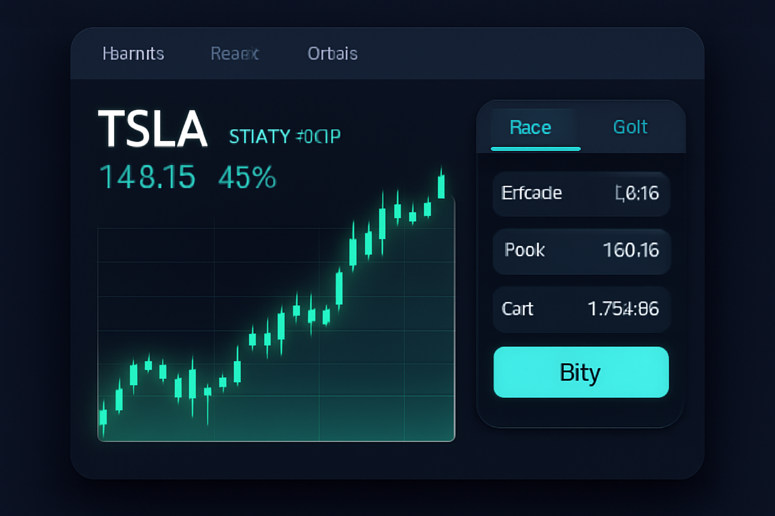 sleek trading interface highlighting TSLA equity perp with glowing charts