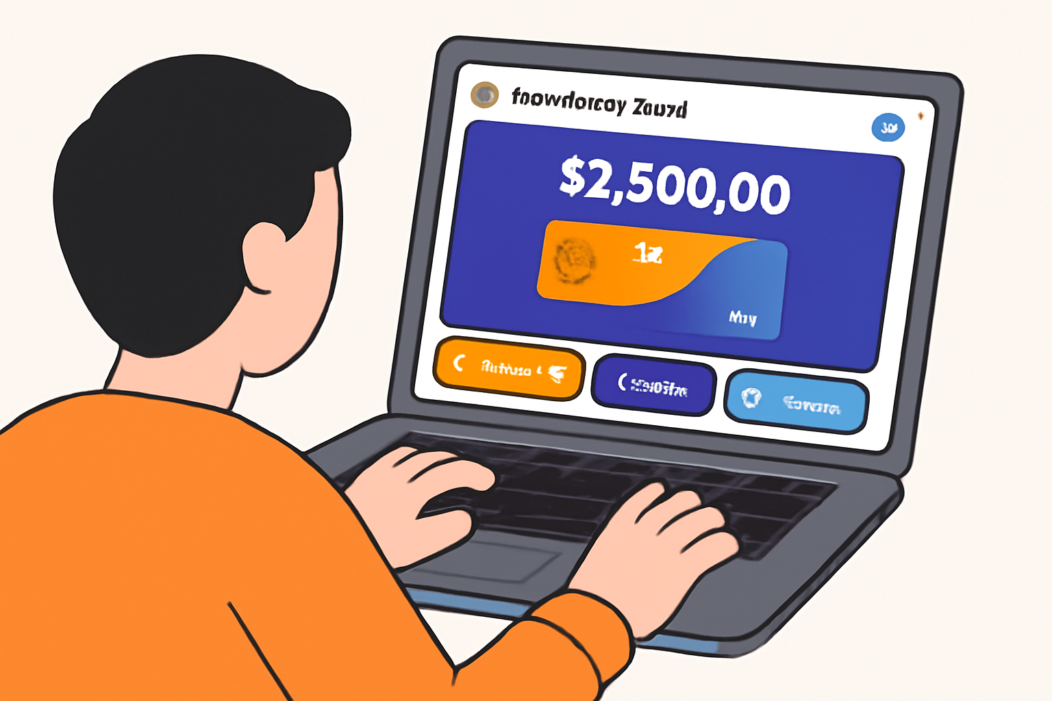 A user opening the MetaMask Card dashboard on a laptop, with a vibrant crypto wallet interface displayed.