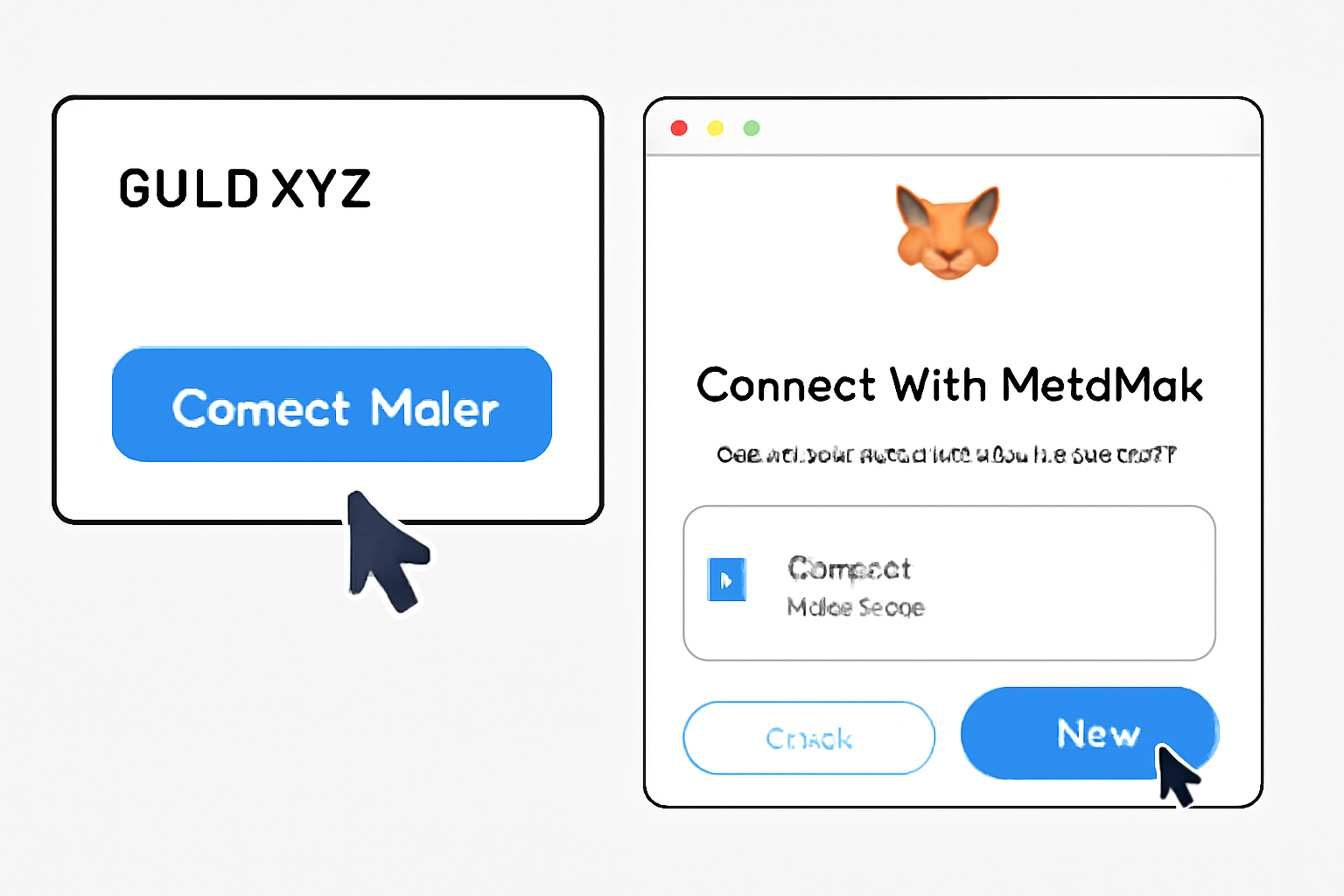 wallet connect button on guild.xyz dashboard with MetaMask popup