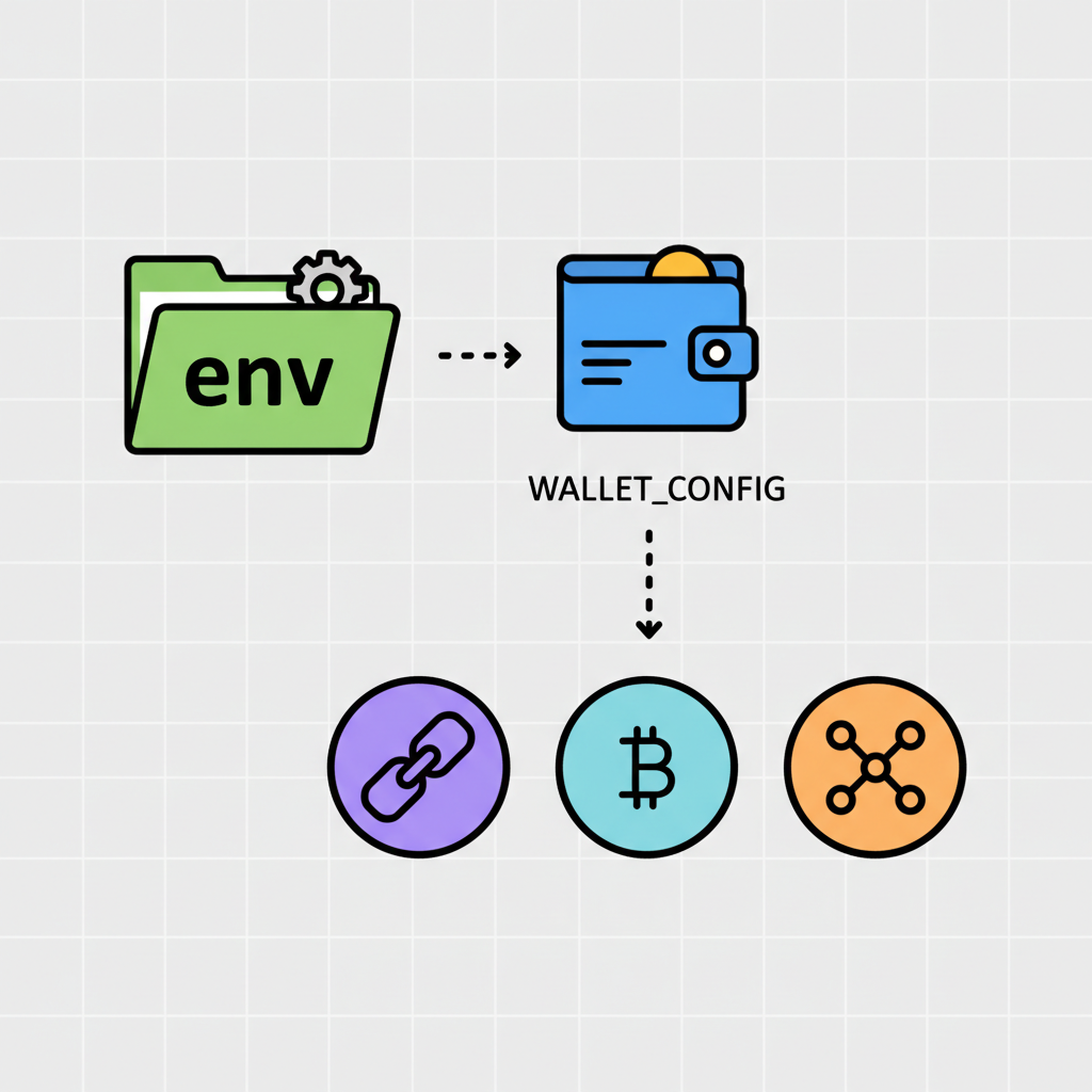 Environment file with wallet config, blockchain icons
