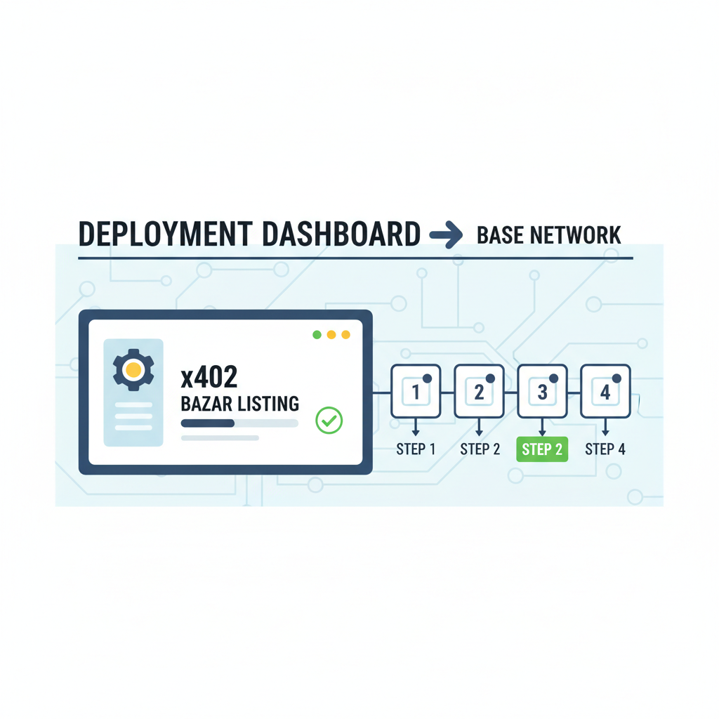 Deployment dashboard to Base network, x402 Bazaar listing