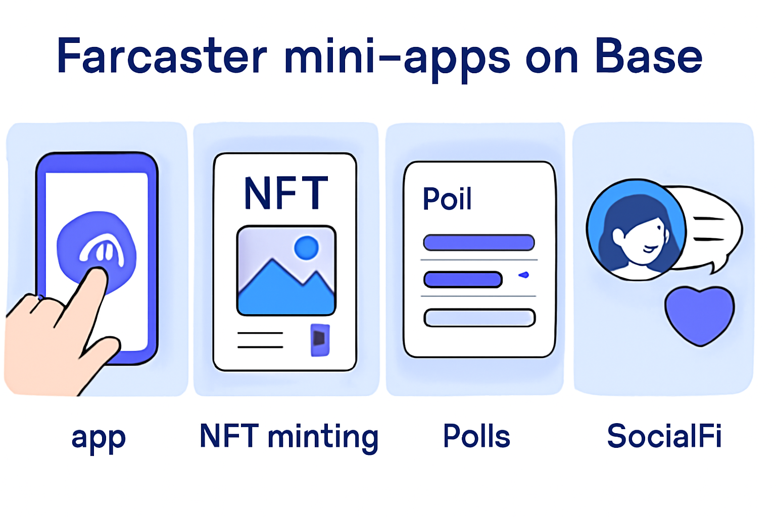 Farcaster mini-apps on Baseapp NFT minting polls socialfi