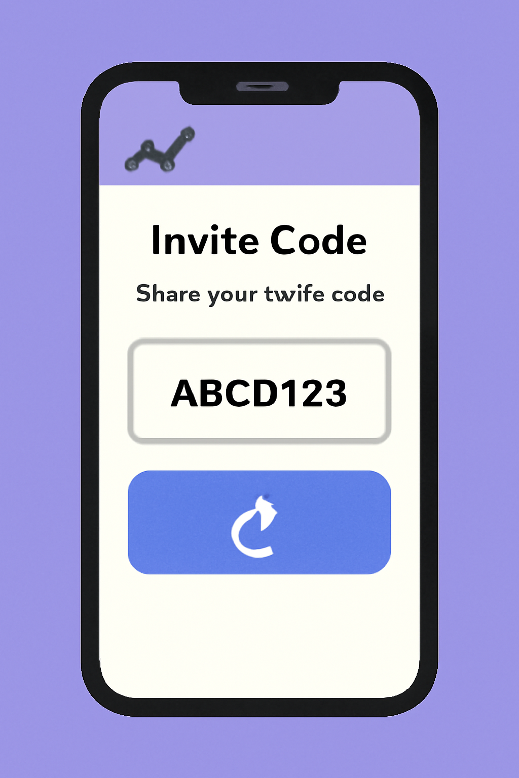 screen showing invite code sharing in crypto social app