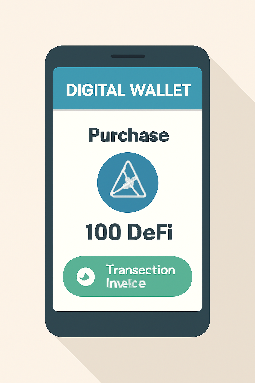 A digital wallet displaying a purchase of a DeFi platform's native token, with a secure transaction confirmation screen.