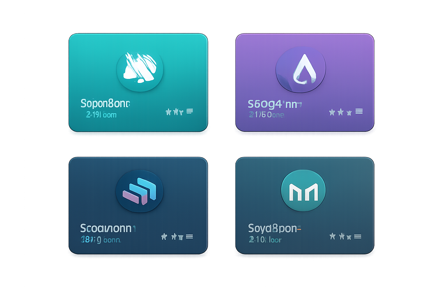A selection of modern crypto rewards cards, each displaying popular governance token logos, on a sleek digital background.