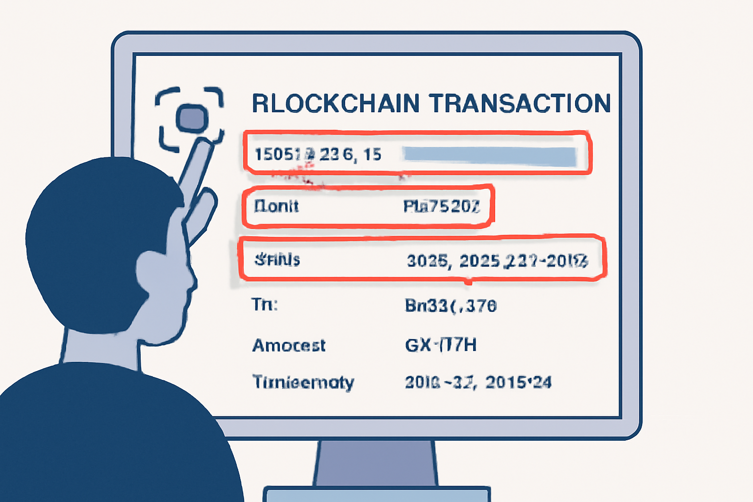 A user taking a screenshot of a blockchain transaction page, with key details highlighted for reference.