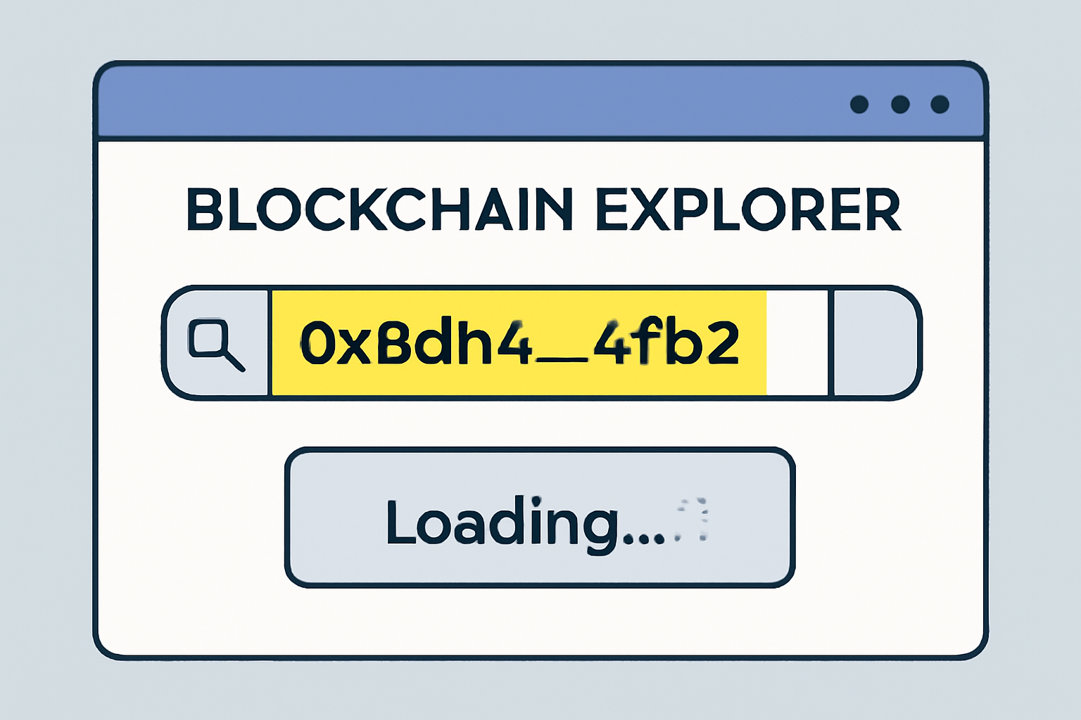 A highlighted smart contract address being entered into a blockchain explorer search bar, with the results loading.