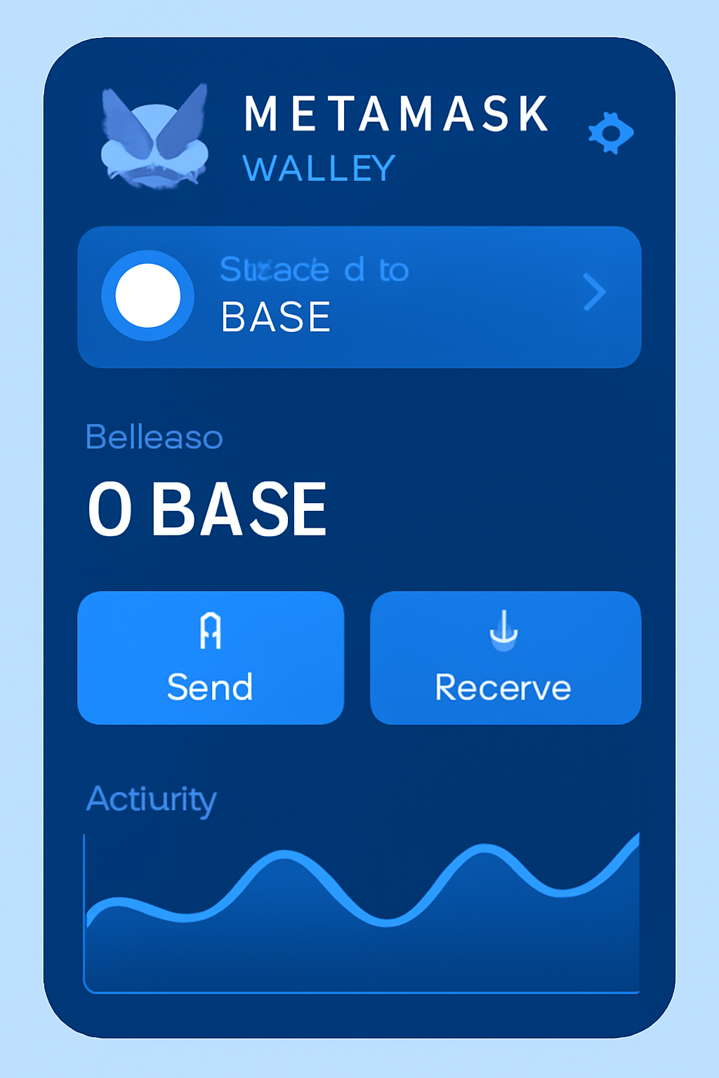 sleek metamask wallet interface connected to Base network dashboard, futuristic UI, blue tones
