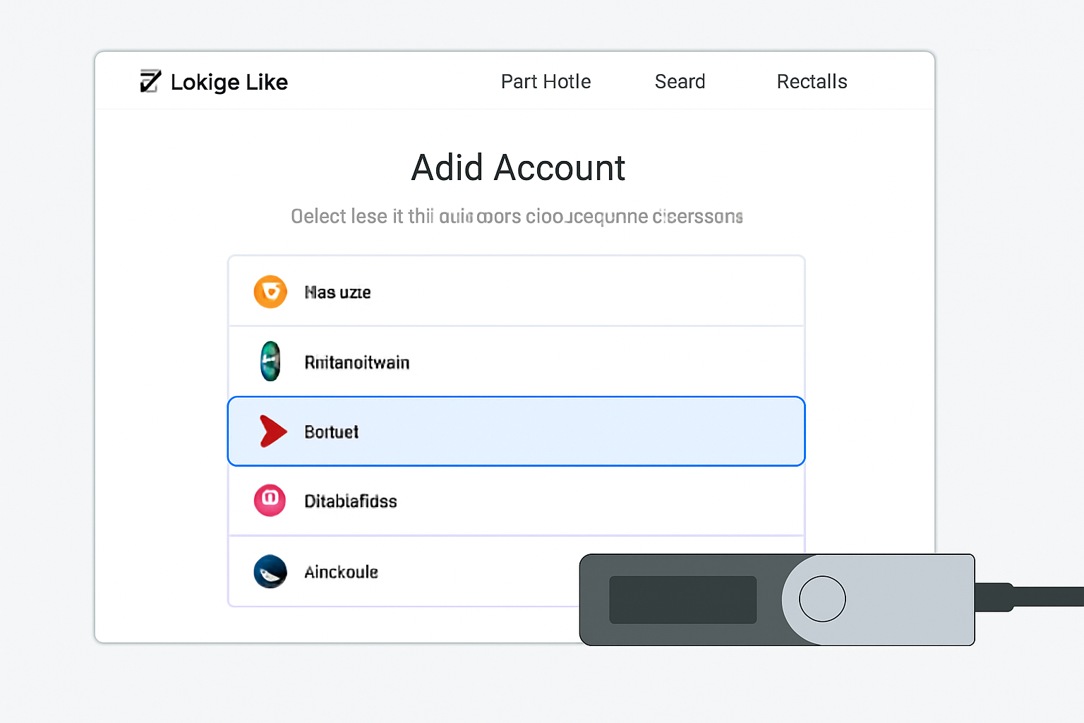 Ledger Live interface showing the 'Add Account' screen with Tron (TRX) highlighted, and a Ledger device connected.