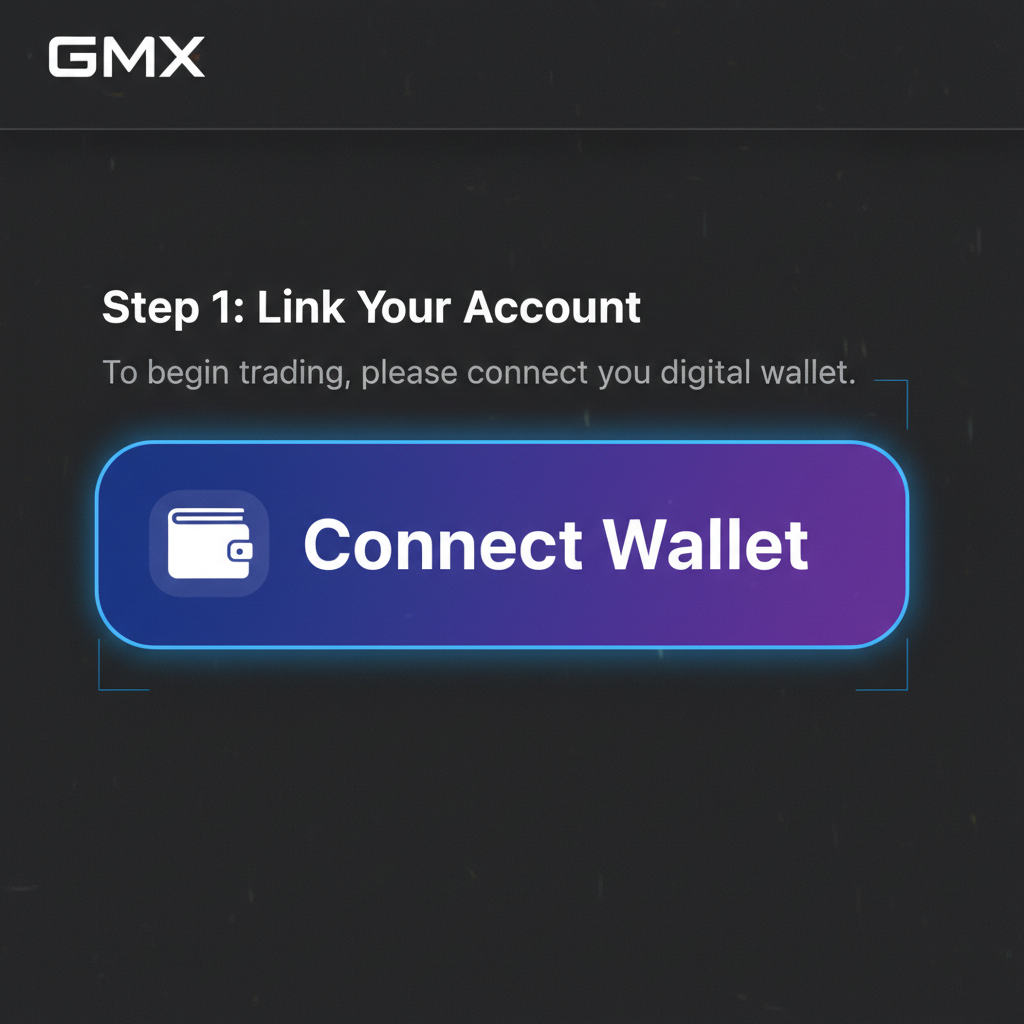 screenshot style of connect wallet button on GMX interface