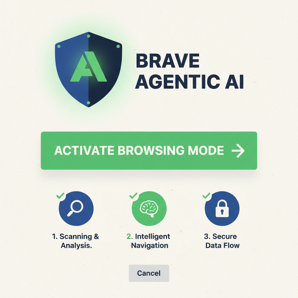 brave agentic ai browsing mode activation screen