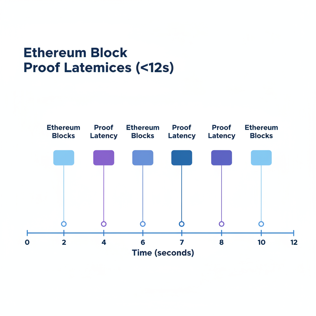 Timeline graph of proof latencies under 12s, Ethereum blocks