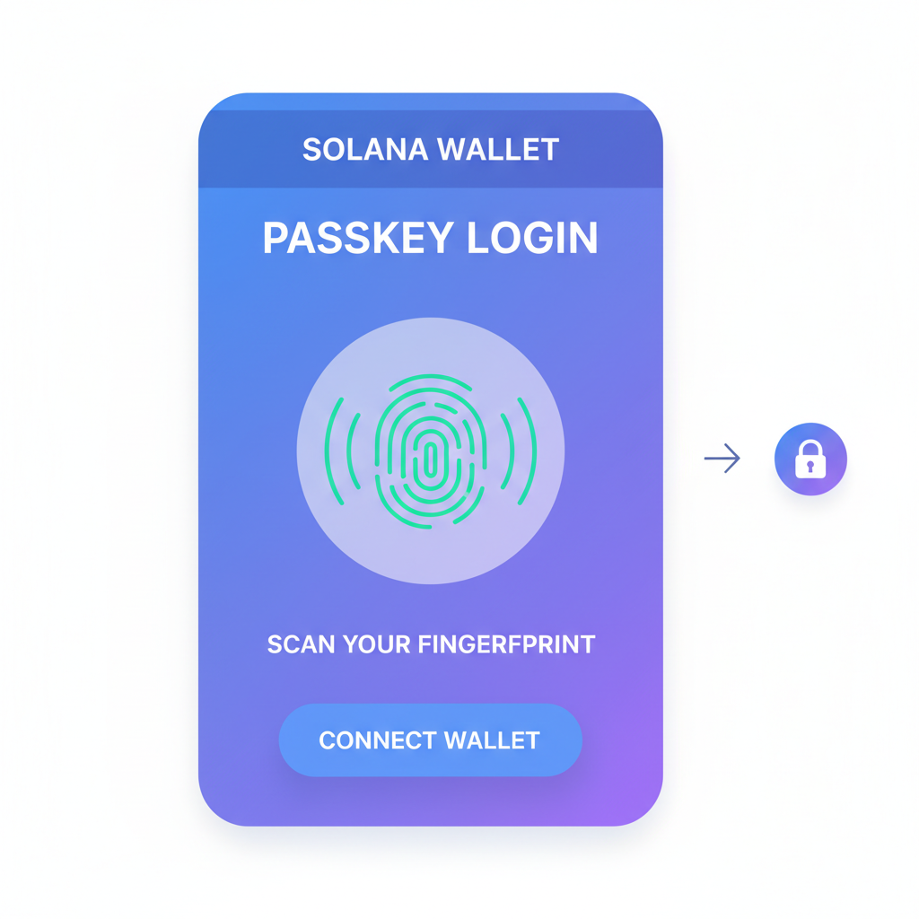 passkey login screen biometrics Solana wallet biometric scan