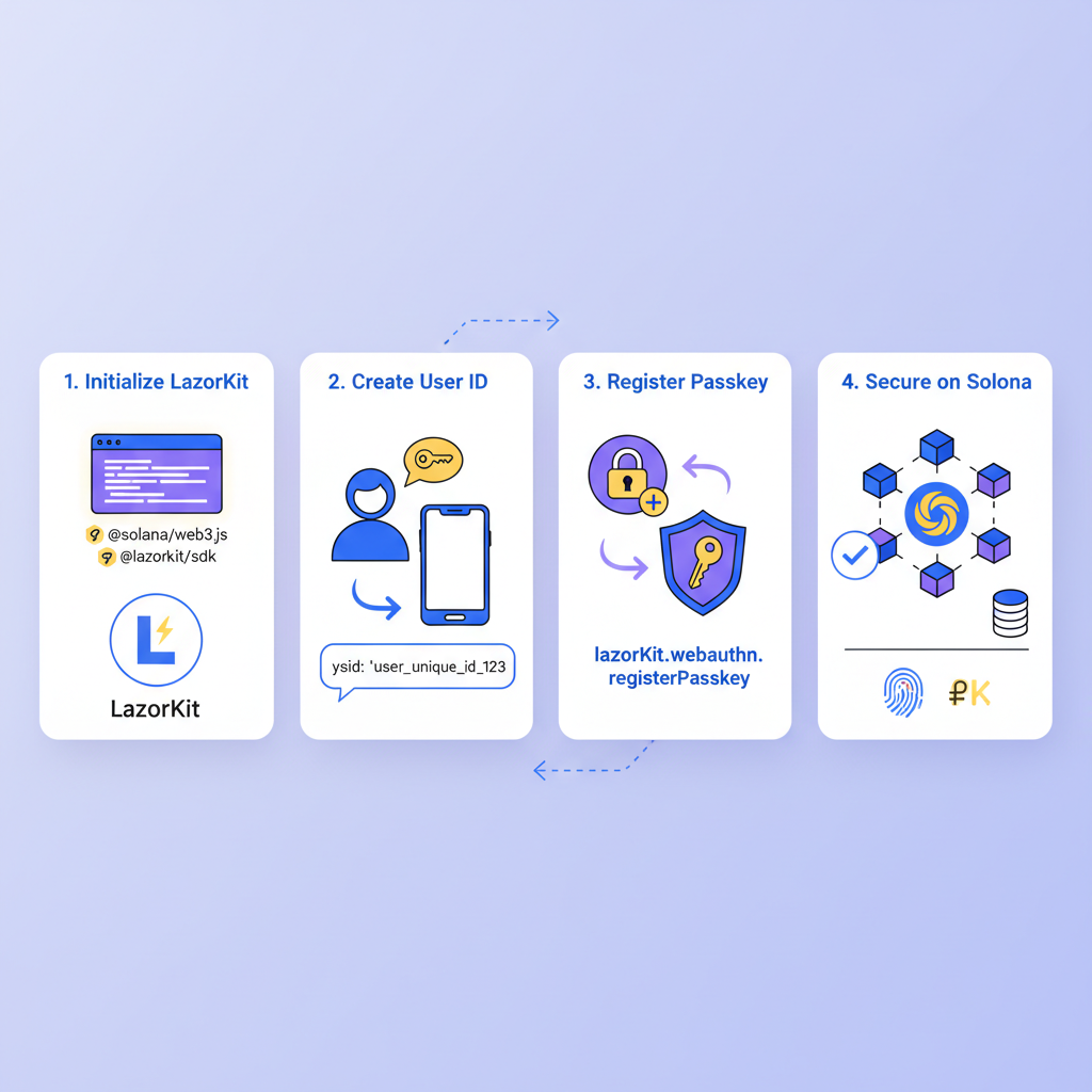 code snippet initializing WebAuthn passkey LazorKit Solana