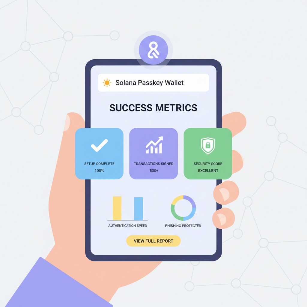 testing Solana passkey wallet dashboard success metrics
