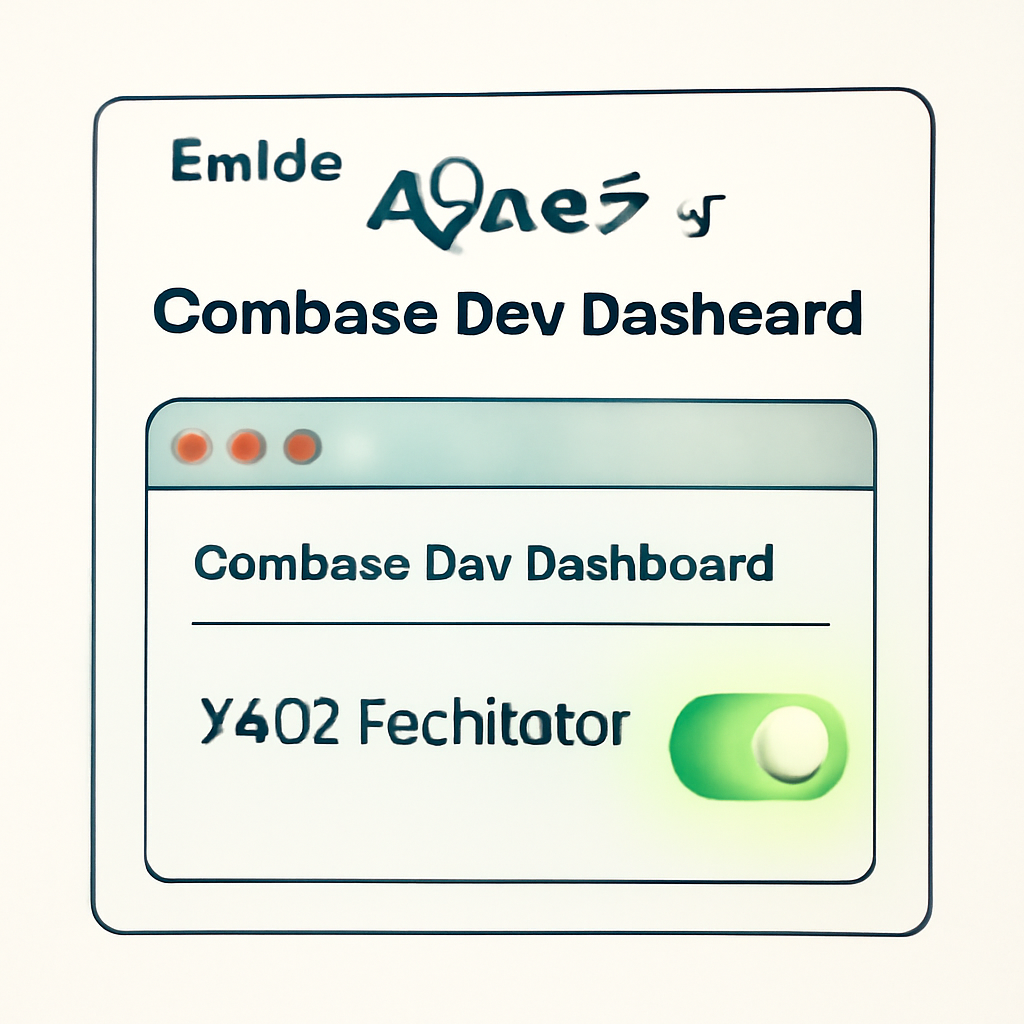 illustration enabling x402 facilitator in Coinbase dev dashboard, glowing toggle switch