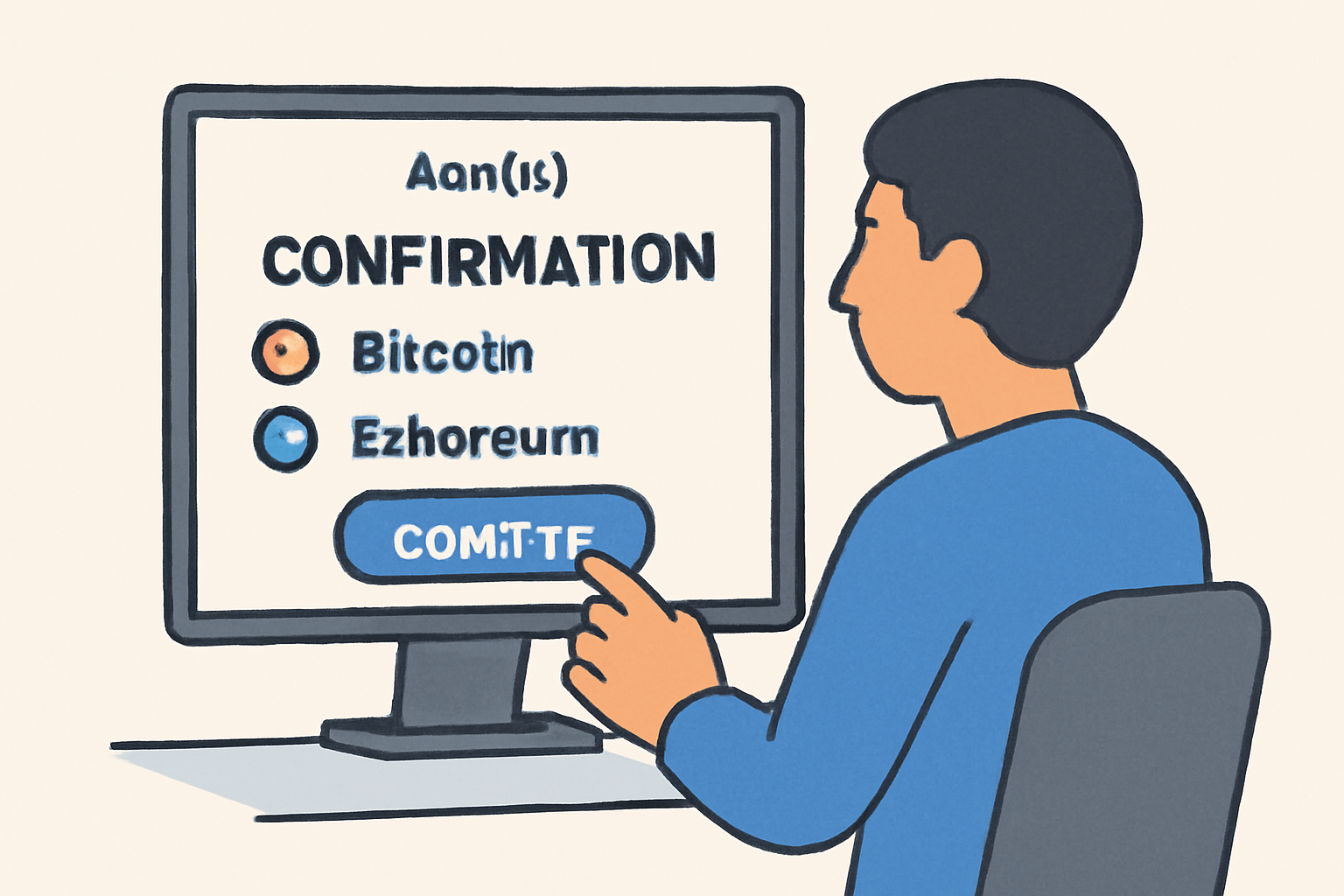 A person confirming their investment allocation on a 401(k) platform, with a confirmation screen showing Bitcoin and Ethereum investments.