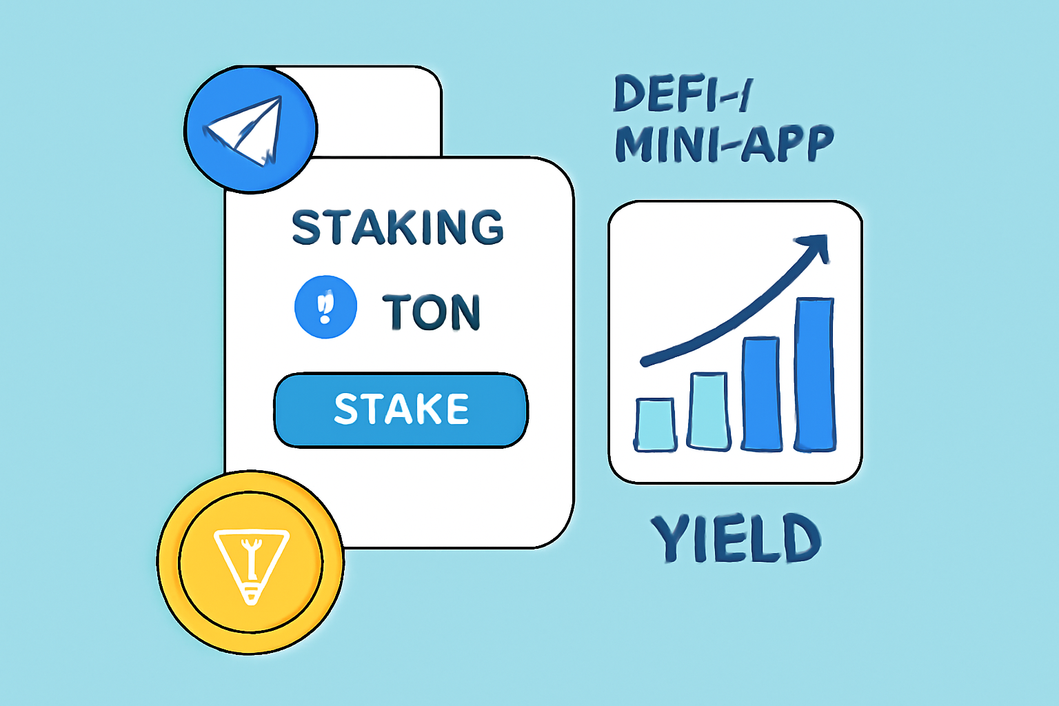telegram defi mini-app staking ton tokens yield chart