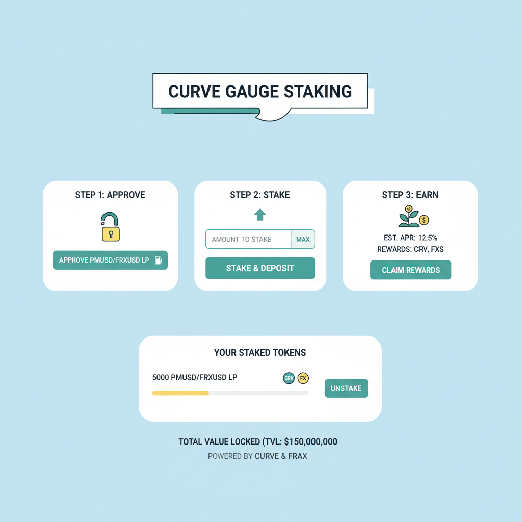 Curve gauge staking interface for pmUSD frxUSD LP tokens