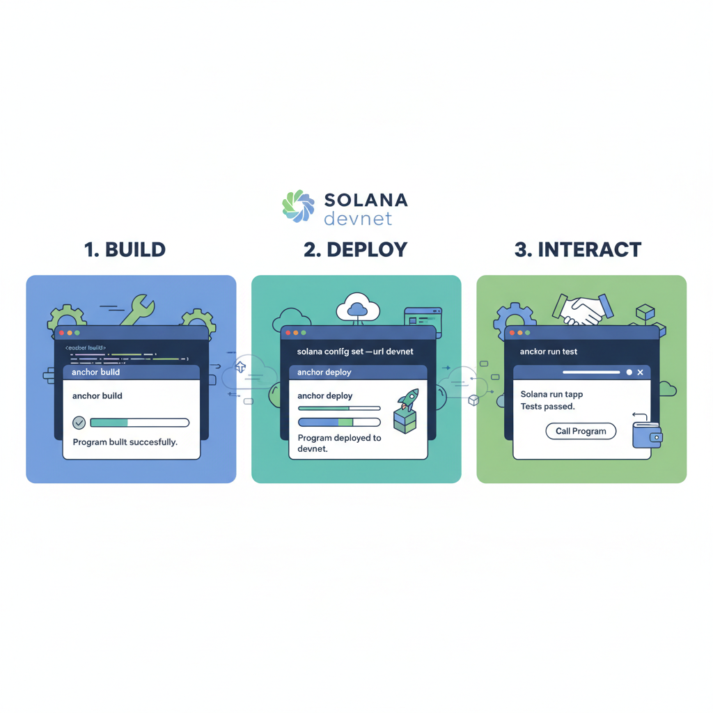 terminal building and deploying Anchor program to Solana devnet