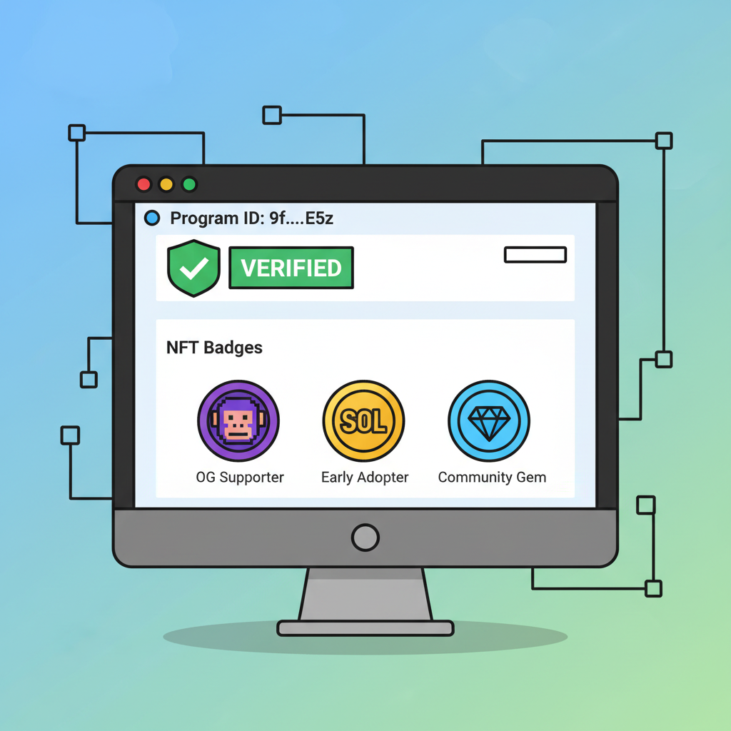 verified Solana program on explorer with NFT badges
