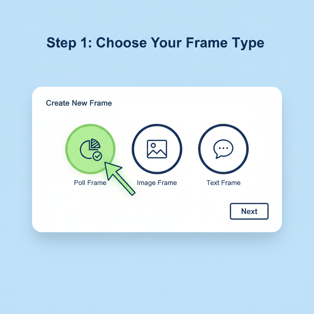 farcaster poll frame template editor simple ui options base socialfi theme