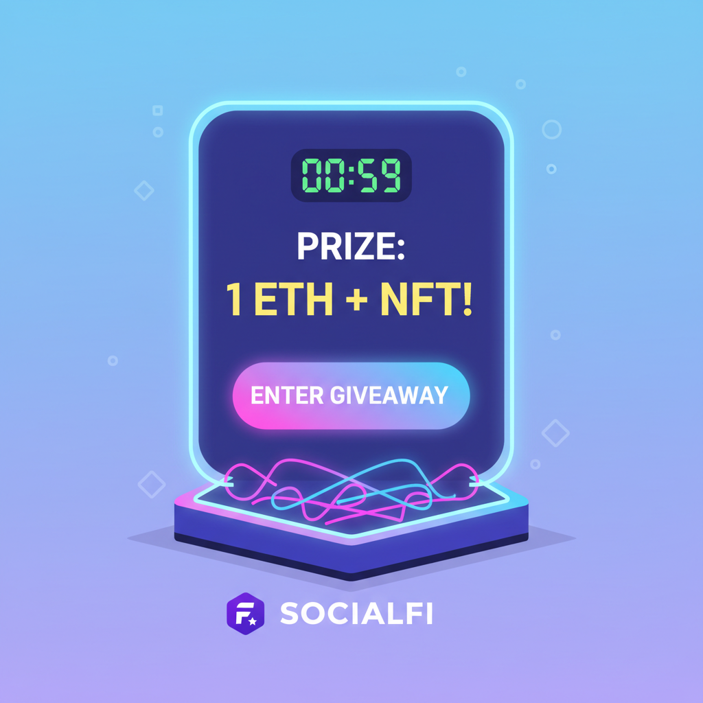 custom giveaway frame farcaster timer prize button neon base socialfi