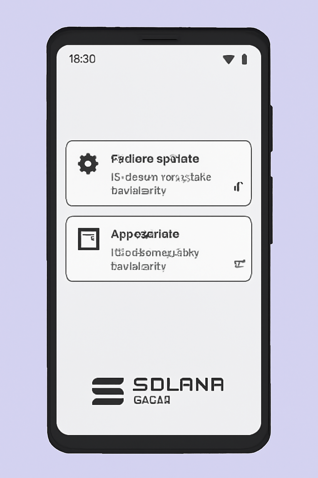 A Solana Saga phone displaying system and app update notifications.