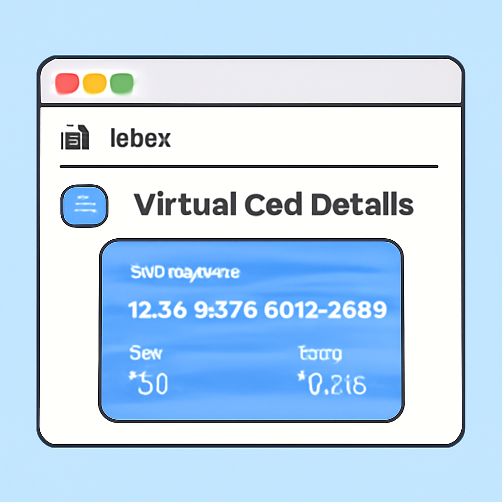 email inbox showing virtual card details number CVV expiry